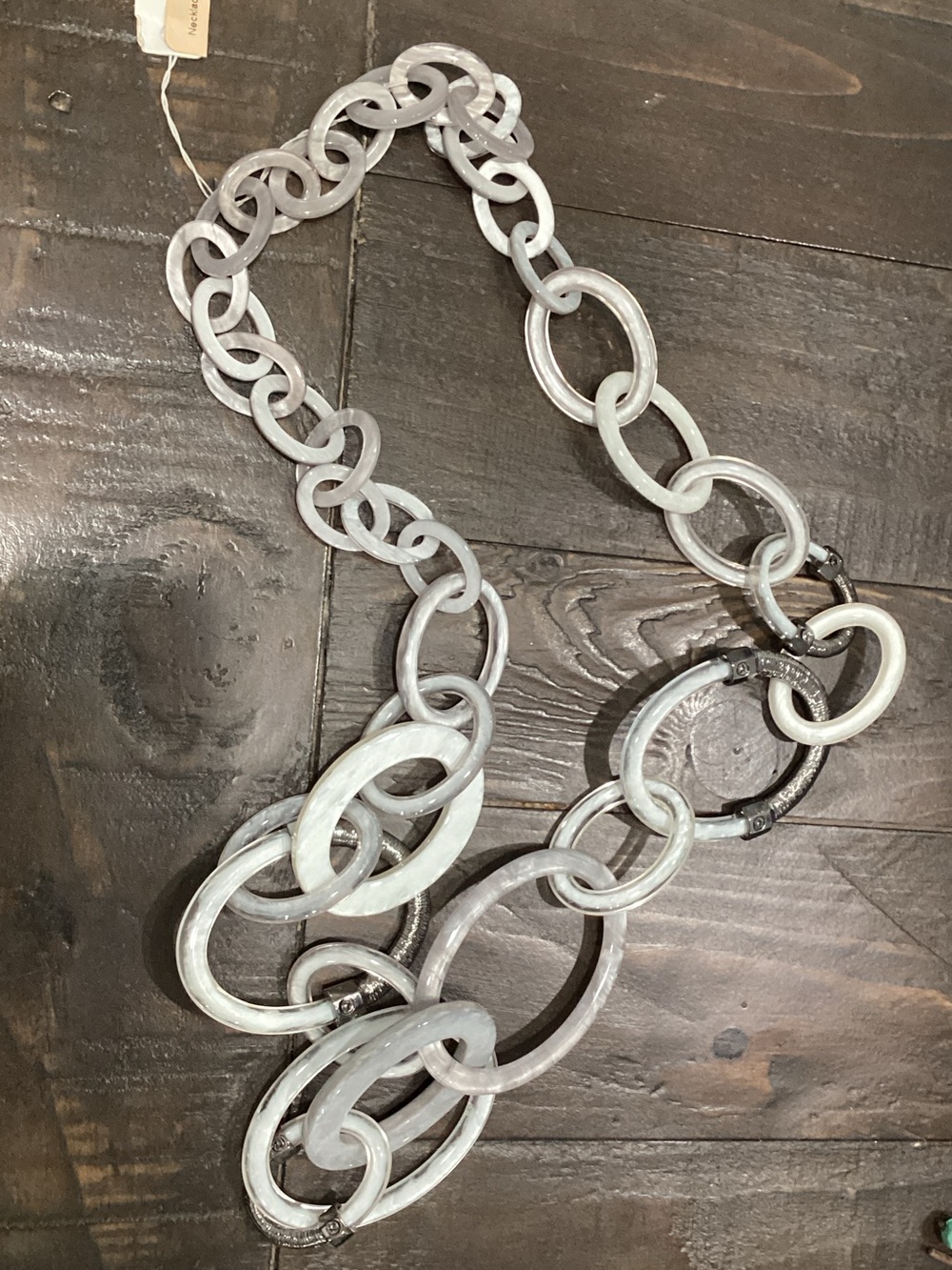 Chunky‎ White Lucite Link Necklace